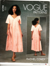 Vogue V1799 Misses XS yo M Rachel Comey Dropped Shoulder Midi Dress - £20.38 GBP