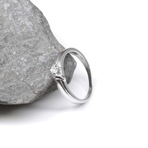 Men's finger ring Real 925 Sterling Silver White CZ - £15.21 GBP