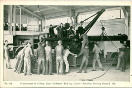 WWII Aberdeen Proving Ground Maintenance 155 mm Gun UNP WB Postcard N17 - $9.85