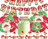 Jungle Mushroom Birthday Party Decoration Set Include Banner Balloons Ca... - $31.63