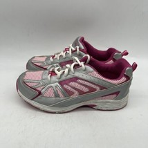 Danskin Now Girl&#39;s  Athletic Tennis Shoes Sneakers Silver Pink Size 4 - £11.87 GBP