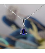 Certified Natural Blue Sapphire Pendant Pear Shape Locket For Men - £26.34 GBP