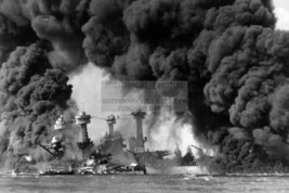 Uss West Virginia &amp; Uss Tennessee Burning At Pearl Harbor Attack 4X6 Postcard - £6.71 GBP