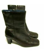Tommy Hilfiger Womens Boots TW18608 7 1/2 M Leather Upper Brown Zip Squa... - $99.00