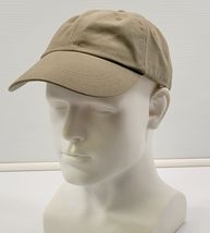 L) Anvil Strapback Dad Baseball Cap Hat Beige Tan 100% Cotton - $9.89