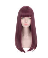 Wig pink everyday wig lady cute with bangs length to collarbone modified... - £20.39 GBP