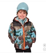 Snozu Boys Girls Jacket Blue Multicolor Camouflage Puffer Hat Pockets In... - $834.40 MXN