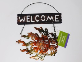 Metal Blazing Sun Welcome Sign - Copper Color Look - New - $6.15