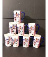 Vtg Set Of 8 Hand Painted Exclusively For Hyatt Hotels Latte Coffee Mug ... - $166.00