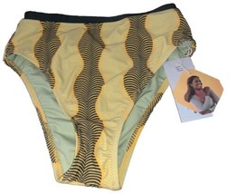 Noel High Rise High Leg Cheeky Yellow/Green Size M Bikini Bottoms W/ Tags - $9.38