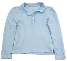 The Childrens Place Girls Uniform Polo Shirt Size 5/6 Light Blue Long Sleeve - £7.91 GBP