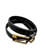 Stacy Adams Mens Black  Leather Belt With Gold Buckle 40&quot; Long 1&quot; Wide S... - $22.43