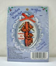 Kitchen Katcher Hang in There Counted Cross Stitch Magnet Kit - New Berlin Co - £5.27 GBP