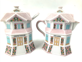 The Lenox Spice Village Creamery &amp; Confectionery With Spoon Sugar Creamer EXC - £190.50 GBP