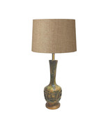 1960’s Ceramic Lamp, Olive Green and Gold Funky Mod Ceramic Table Lamp - $521.25