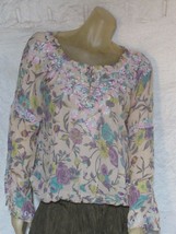 Calypso Sheer Floral Print Top Size 1 - $9.70