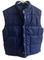 JCPenney Towncraft 80&#39;s Men&#39;s  Quilted Puffer Vest Navy Blue Size Medium... - $21.78