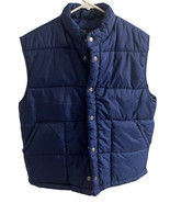 JCPenney Towncraft 80&#39;s Men&#39;s  Quilted Puffer Vest Navy Blue Size Medium... - $21.78