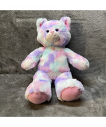 Build A Bear 16” Plush Kitty Cat Pastel Tie Dye Pink Purple Aqua White BABW - $468.48 MXN