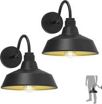 12.4&quot; Dome Gooseneck Barn Light, 2-Pack Outdoor Waterproof Wall Sconce, ... - $119.43