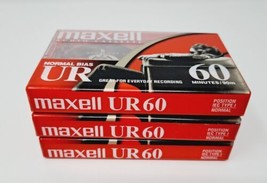 Maxell UR 60 Normal-Bias Audio Cassette Tapes Lot (3) New Sealed IEC Type 1 - £4.03 GBP