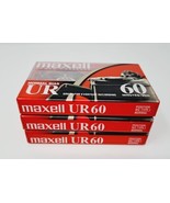 Maxell UR 60 Normal-Bias Audio Cassette Tapes Lot (3) New Sealed IEC Type 1 - £3.98 GBP