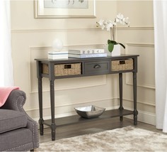 Safavieh American Homes Collection Winifred Grey Wicker Console Table With - £149.47 GBP