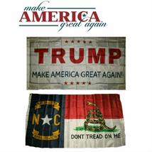 3x5 Donald Trump White &amp; North Carolina Gadsden Wholesale Flag Set 3&#39;x5&#39; - £11.63 GBP