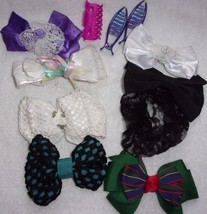 Assorted Girls Bow Barrets &amp; Hair Clips Group of 10 - £2.42 GBP