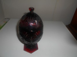 Antique Red Egg Shaped Compote - £55.95 GBP