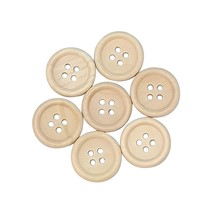 100Pcs 20Mm 3/4&quot; Round Natural Wood Buttons 4 Holes Craft Sewing Button ... - £14.10 GBP