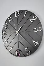 - Diagonal Lines - Black &amp; Silver - 50cm Wall Clock - $67.00