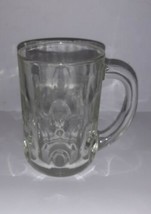 Vintage Thumbprint Beer Stein Mug With handle Clear Glass 12oz - £6.26 GBP