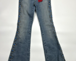 HiJeans Women&#39;s Denim Jeans Bootcut Rhinestone Leg Size 5 NWT NEW Stretch - $36.45