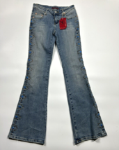 HiJeans Women&#39;s Denim Jeans Bootcut Rhinestone Leg Size 5 NWT NEW Stretch - £28.82 GBP