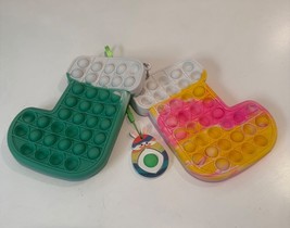 Holiday Pop Fidget Toys - 2 Christmas Stockings and 1 Easter Keychain - $5.95