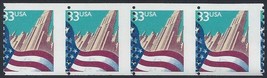 3280 - 33c Misperf Error / EFO Strip 4 &quot;Flag And City&quot; Mint NH (Stk4) - $7.49