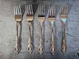 Set of 5 - Oneida Community Stainless BRAHMS Silverware Floral Salad Fork - £17.09 GBP