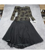 Morgan Taylor Dress Womens 8 Black Gold Top Skirt Outfit Lace Evening Silk - £23.52 GBP
