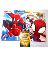 Marvel Spiderman &amp; Spidey &amp; Friends Jumbo Coloring Book &amp; 24 Crayola Cra... - $9.77