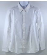 V) True Classic White Commuter Long Sleeve Button Up Shirt Men Large - £37.72 GBP