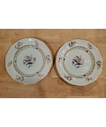 2-CalyxWare Regent Hand Painted Luncheon Plates Purple Flowers &amp; Gold on... - £14.45 GBP