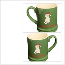 Threshold SANTA CLAWS Mug  Christmas Cat Kitty Holiday Stoneware Green Tea Cup - £17.40 GBP