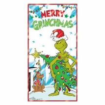 Merry Grinchmas Grinch Plastic Door Poster Christmas Party Decoration - £6.20 GBP