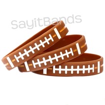 Set of FOOTBALL Thread Silicone Wristbands - Wholesale Wrist Band Bracel... - $3.84+