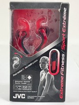 JVC-HAETR40 JVC Sports Clip Earbuds w/Remote &amp; Mic Black/Red NEW - £21.57 GBP