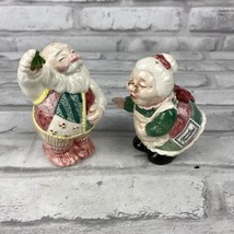 Fitz &amp; Floyd Santa &amp; Mrs. Claus Mistletoe Kisses Salt &amp; Pepper Shakers V... - £20.04 GBP