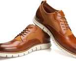Men’s Jitai 11 Lace Up Oxford Dress Shoes Brogue-Brown - $24.75