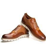 Men’s Jitai 11 Lace Up Oxford Dress Shoes Brogue-Brown - £19.39 GBP
