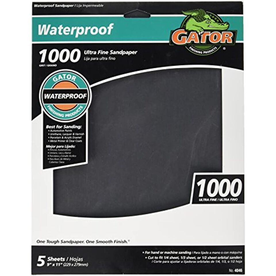 ALI INDUSTRIES 4046 5PK 9x11 1000 Grit Mirror Fine Waterproof Sandpaper, 10 - $19.45